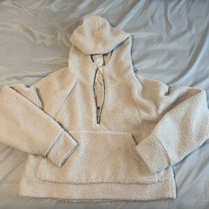 Lululemon Scuba Oversized Half-Zip Fleece Hoodie White Opal